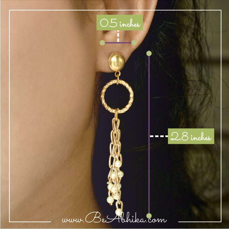 Traditional Kundan earrings in gold-tone, perfect for weddings and festive wear