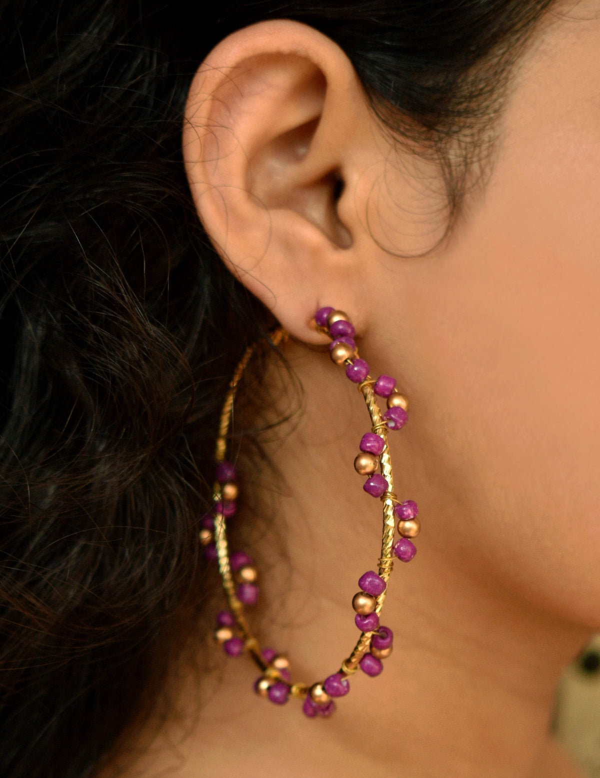 Traditional Kundan earrings in gold-tone, perfect for weddings and festive wear