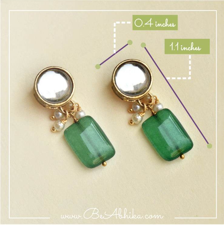 Traditional Kundan earrings in gold-tone, perfect for weddings and festive wear