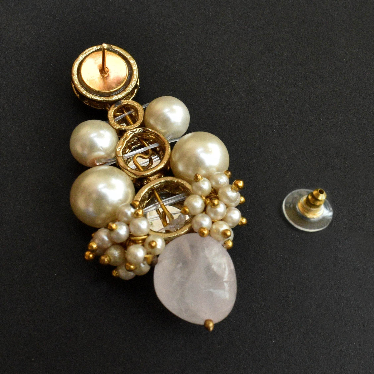 Traditional Kundan earrings in gold-tone, perfect for weddings and festive wear