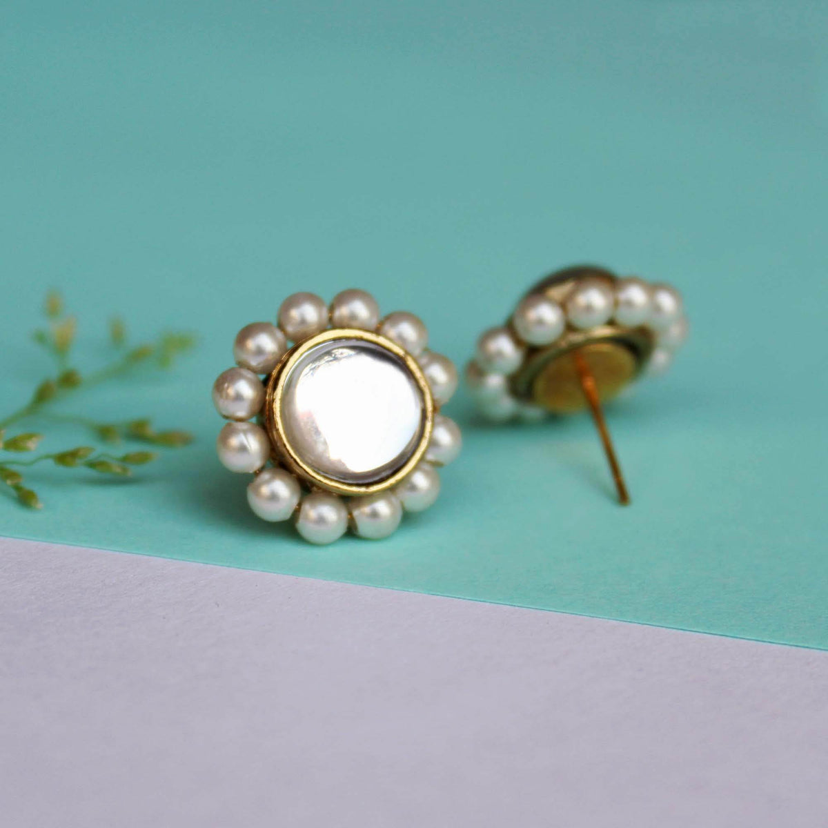 Kundan Flower Ring & Earrings Set - BeAbhika.com