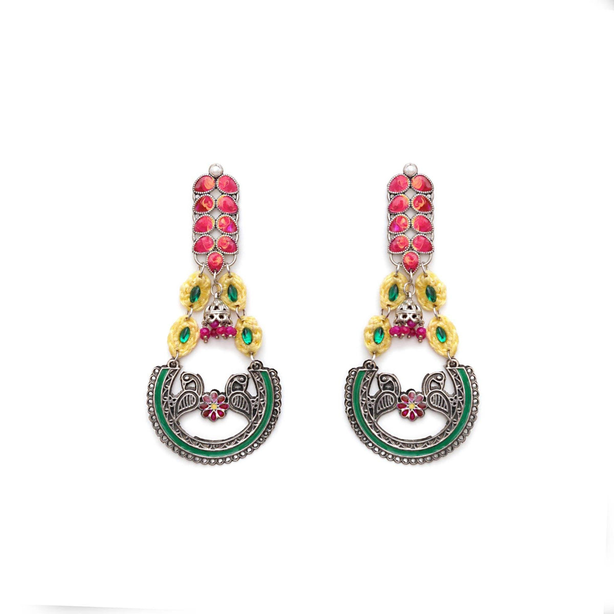 Traditional Kundan earrings in gold-tone, perfect for weddings and festive wear
