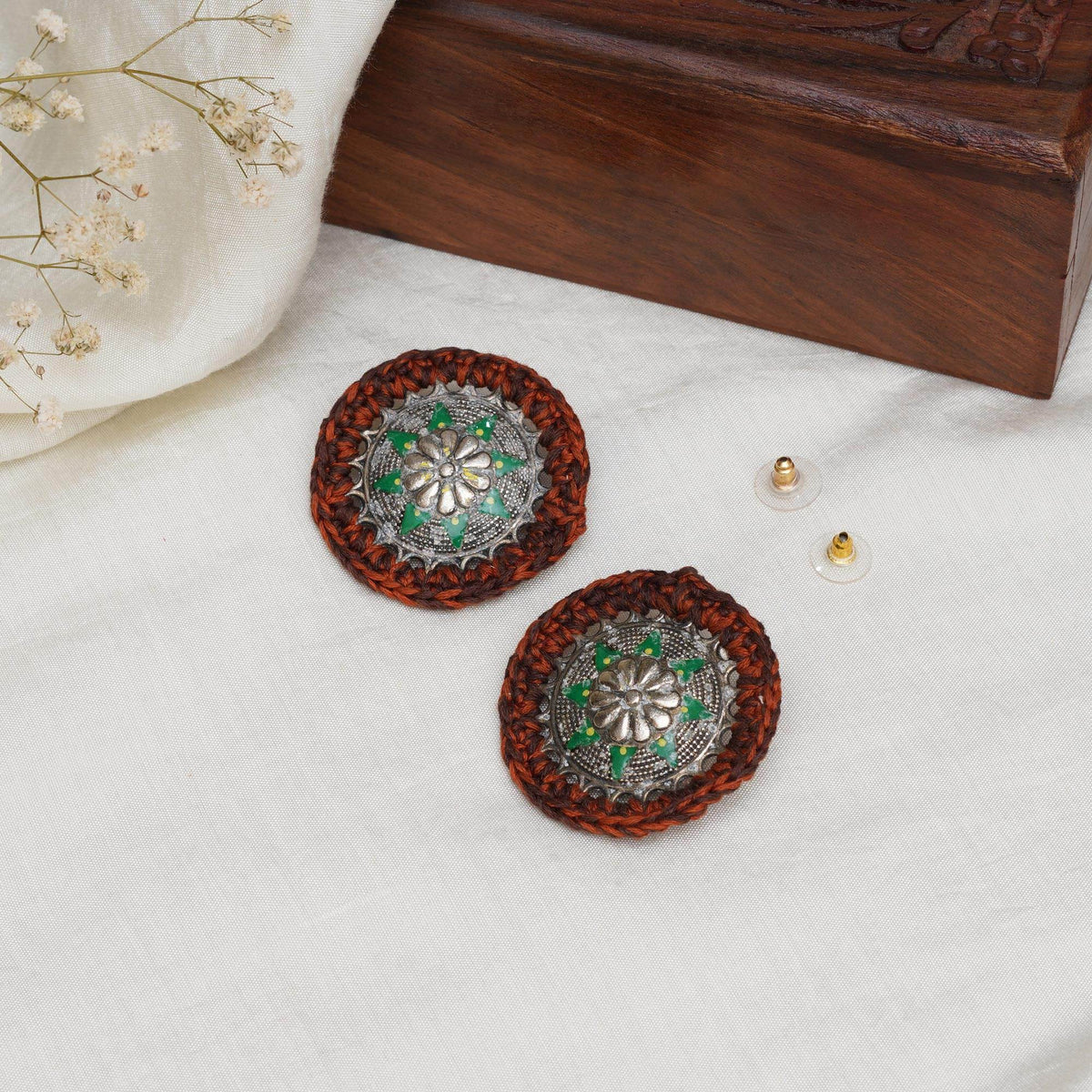 Traditional Kundan earrings in gold-tone, perfect for weddings and festive wear