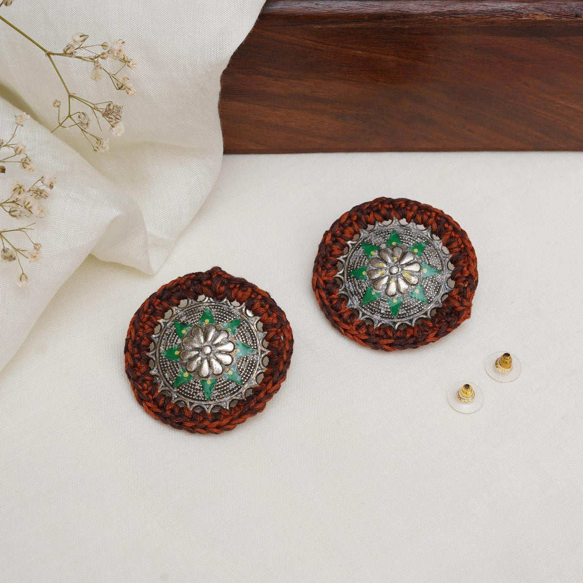 Traditional Kundan earrings in gold-tone, perfect for weddings and festive wear