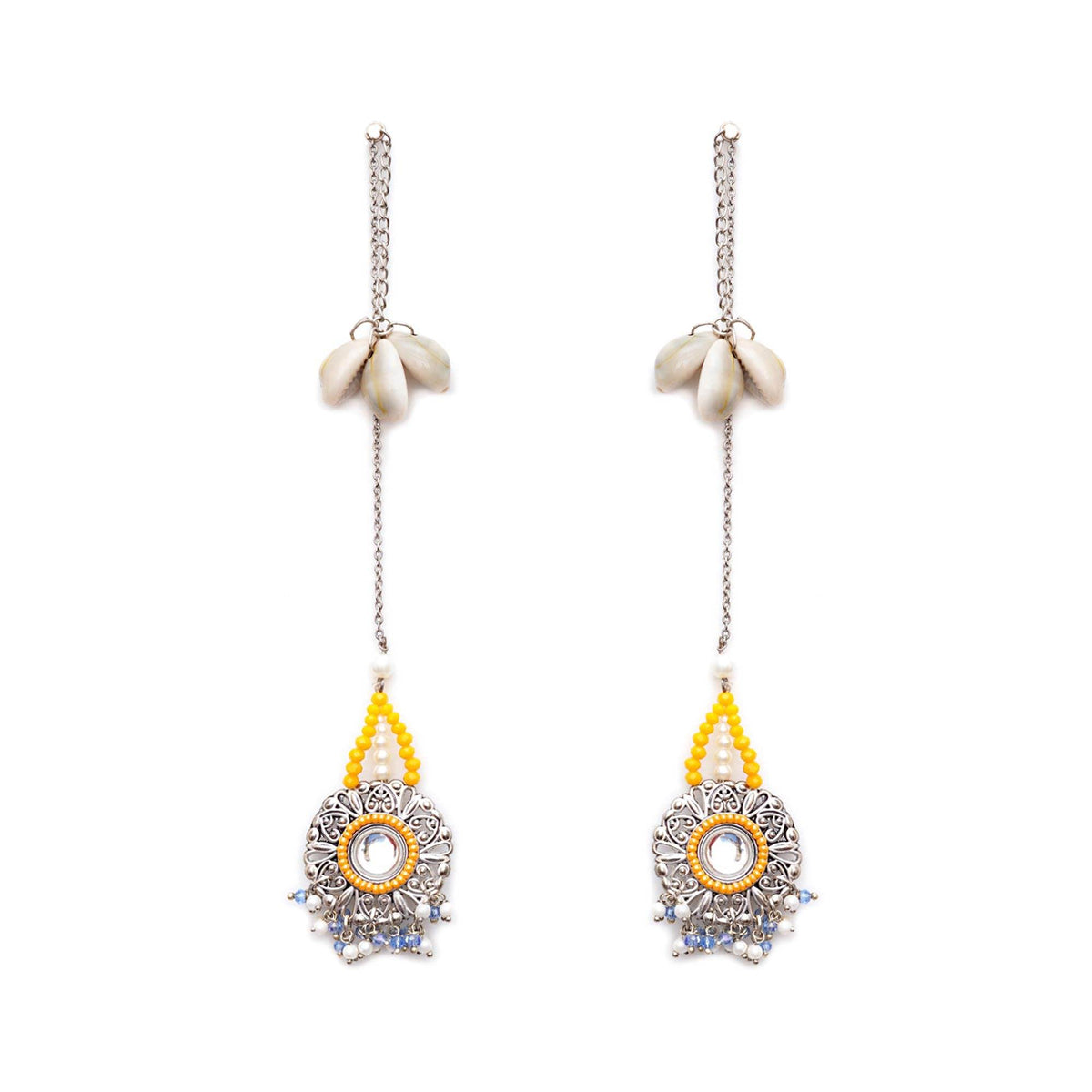 Traditional Kundan earrings in gold-tone, perfect for weddings and festive wear