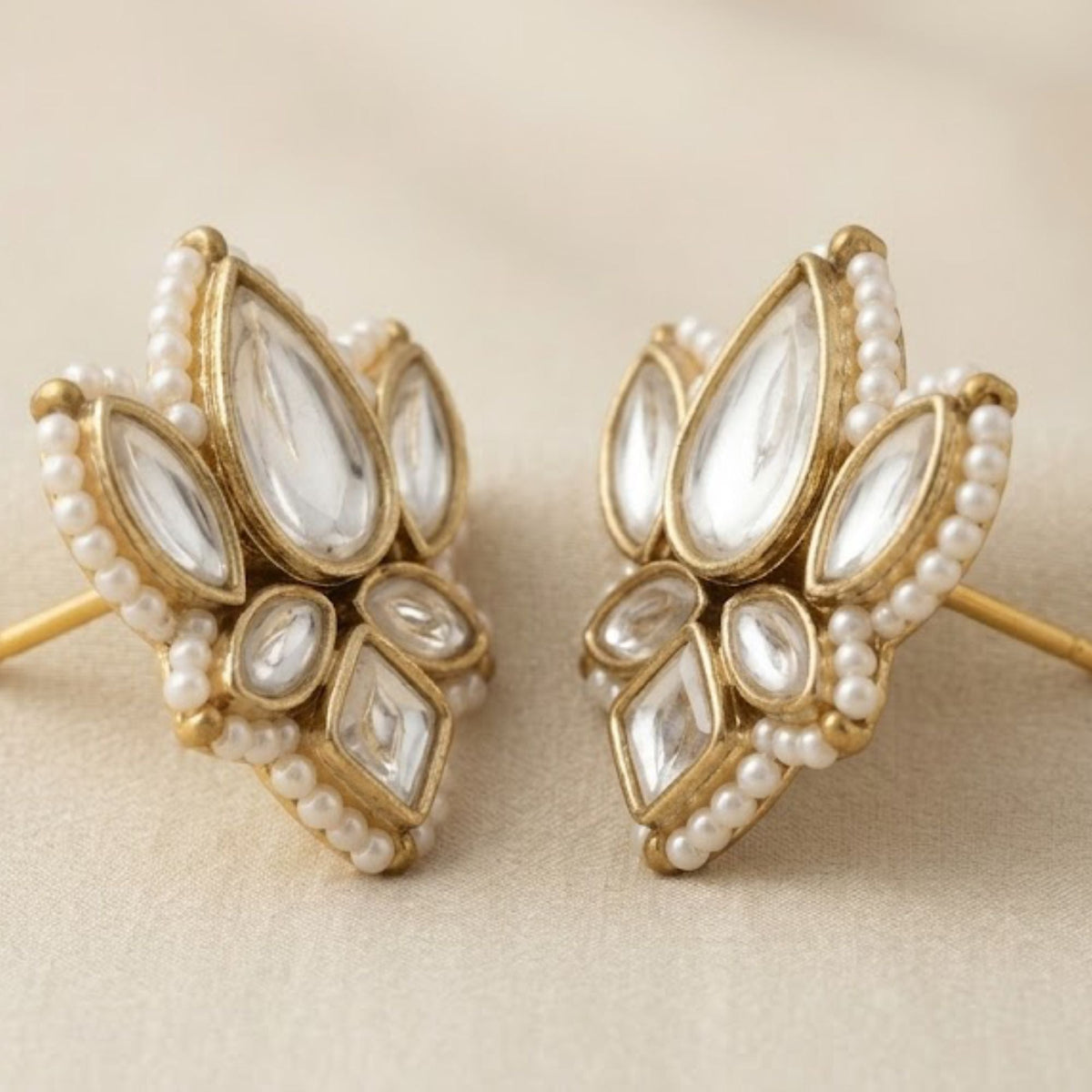 Lotus Bloom Kundan Studs