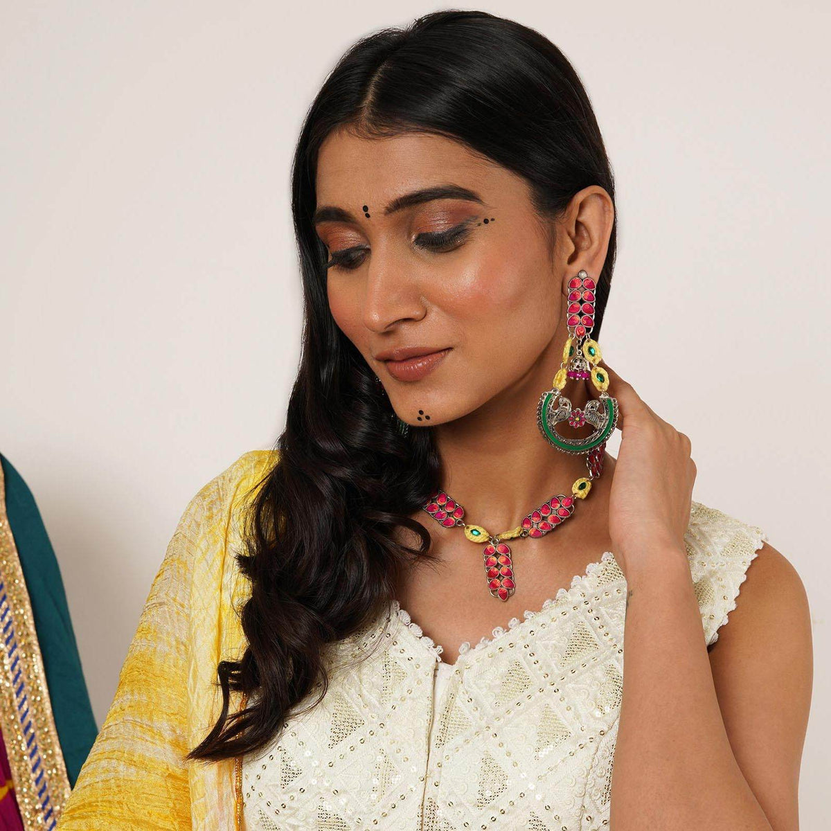 Vintage Charm Jewelry Set with Necklace, Earrings & Waistbelt - BeAbhika.com