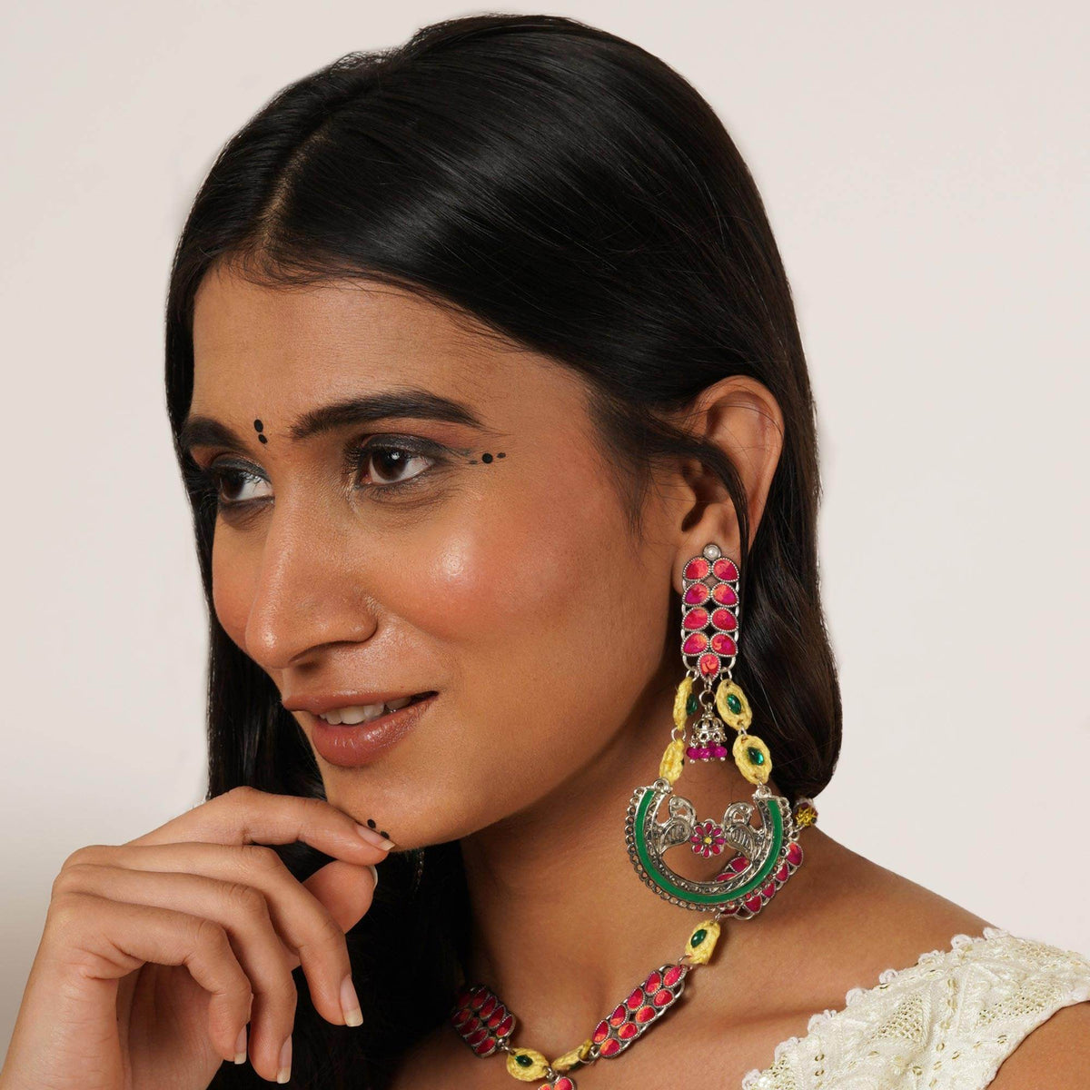 Vintage Charm Jewelry Set with Necklace, Earrings & Waistbelt - BeAbhika.com