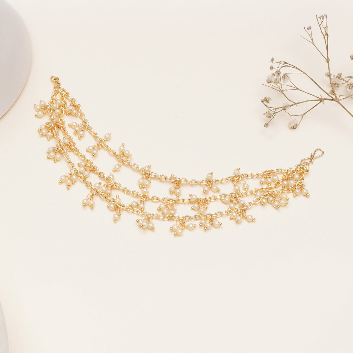Pearl Cluster Layered Hair Chain