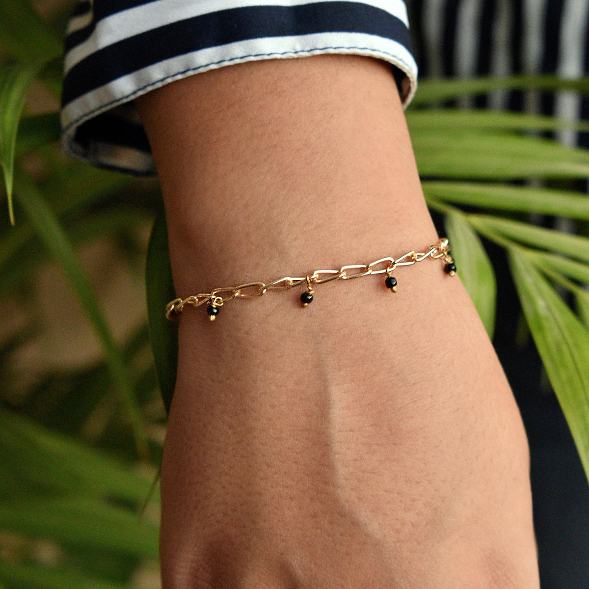black beads mangalsutra bracelet