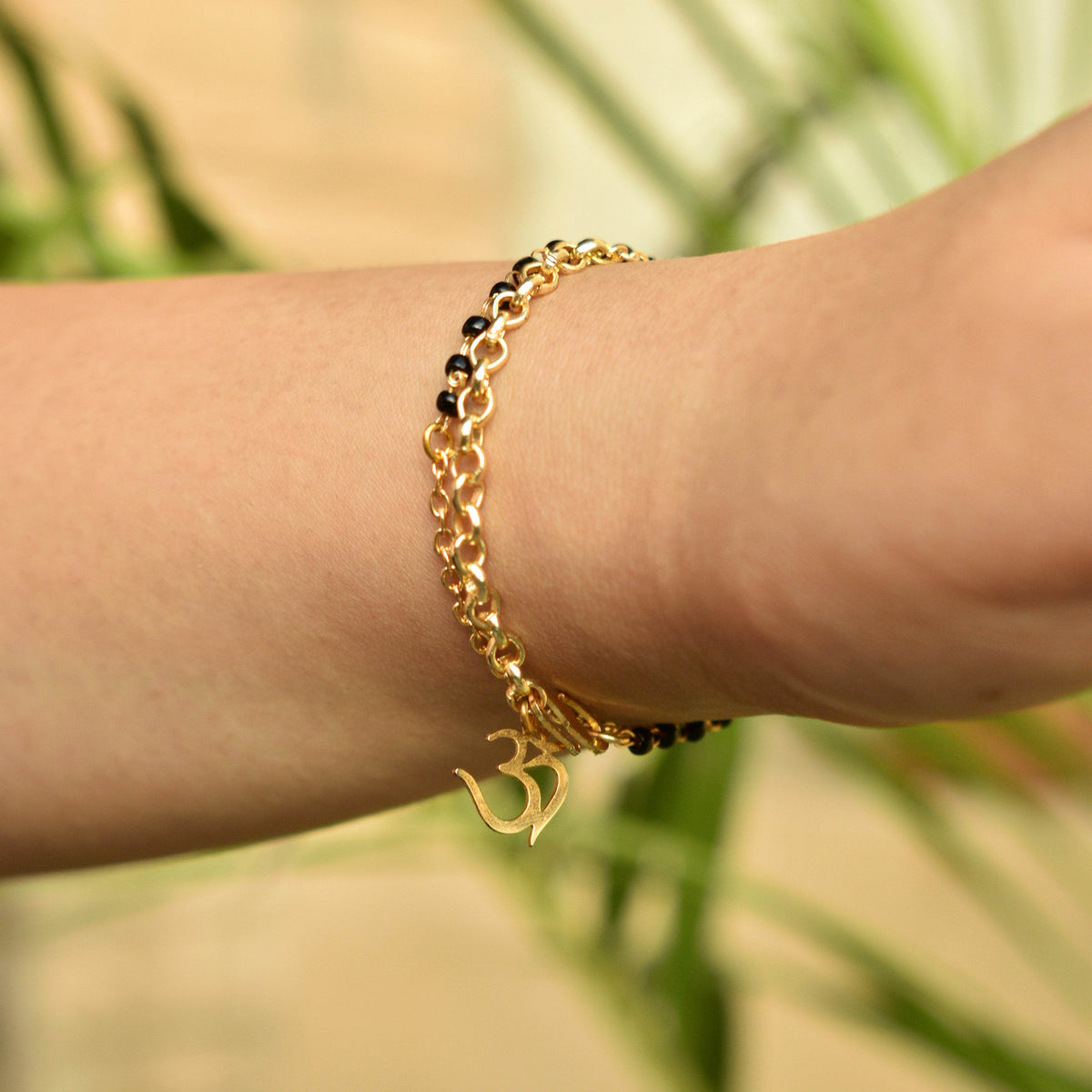 black beads mangalsutra bracelet
