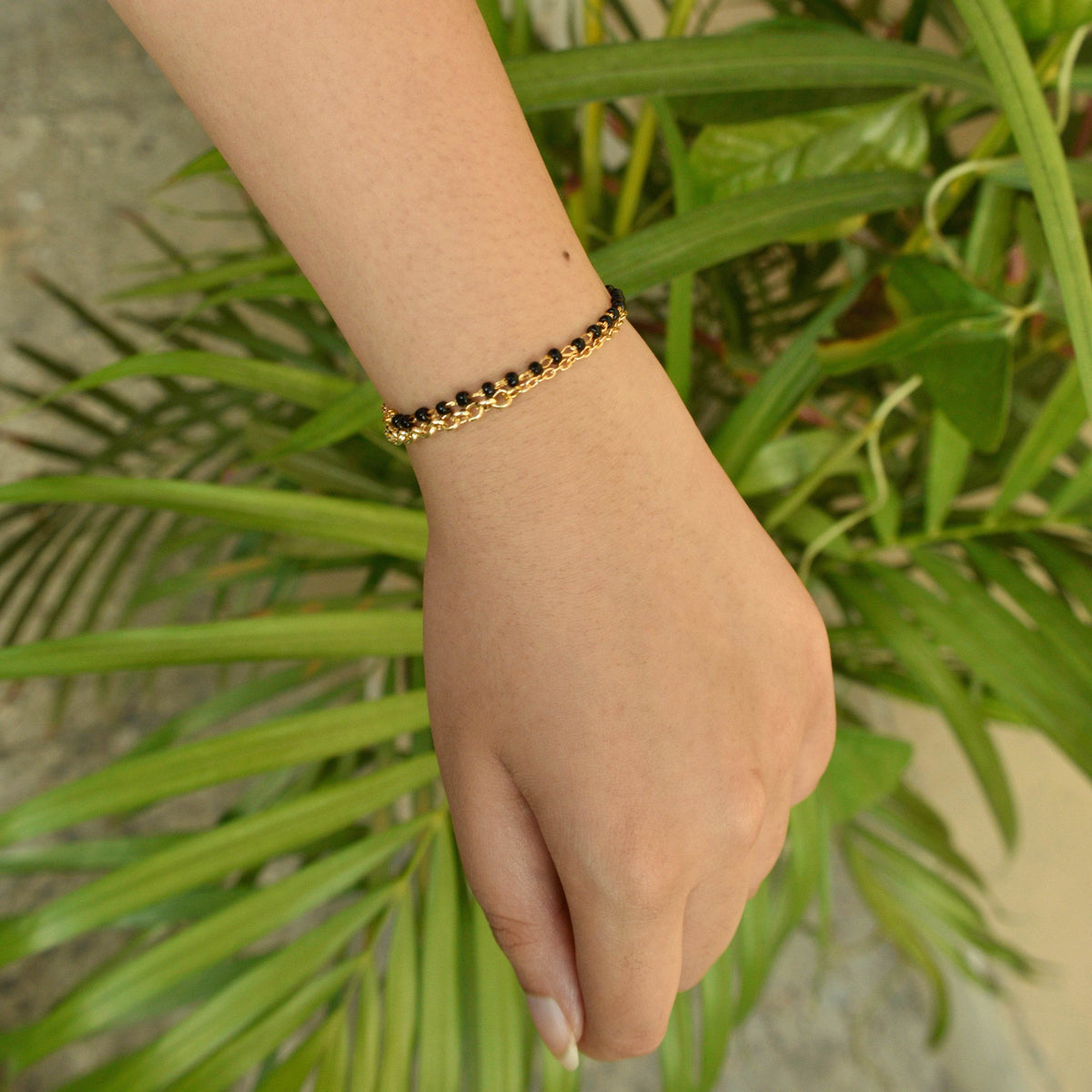 black beads mangalsutra bracelet