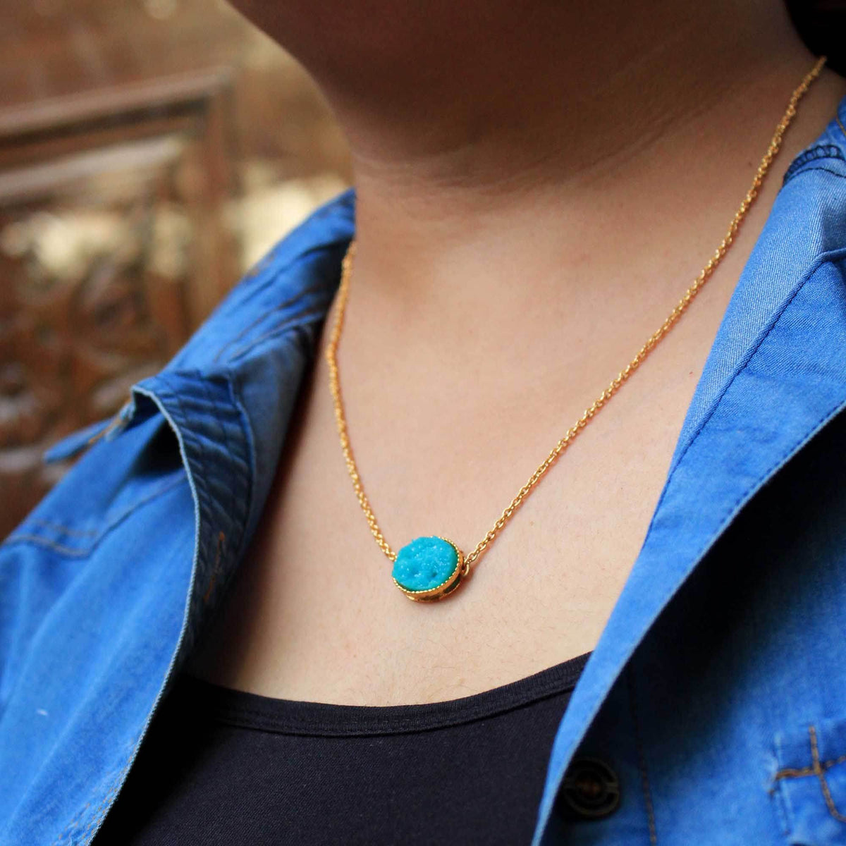 Druzy Stone Necklace - BeAbhika.com