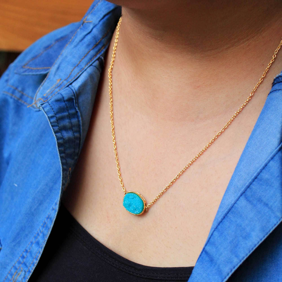 Druzy Stone Necklace - BeAbhika.com
