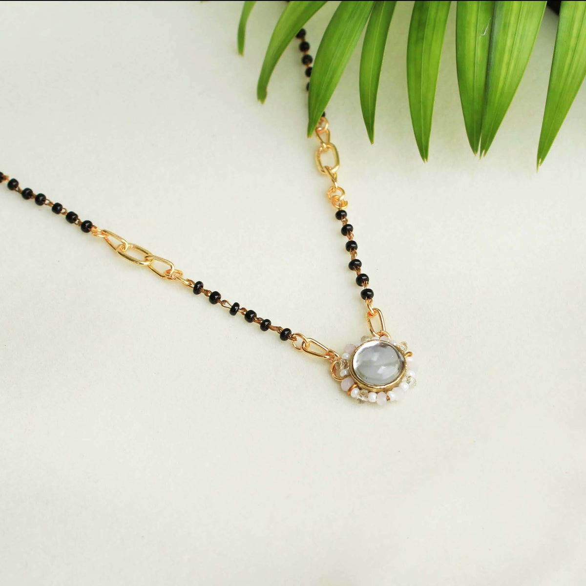 Gold tone black beads mangalsutra necklace for women traditional design perfect for daily wear designer bridal mangalsutra