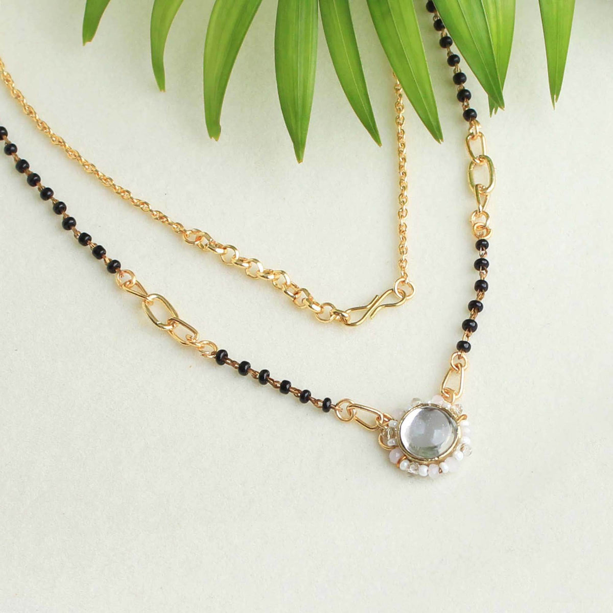 Gold tone black beads mangalsutra necklace for women traditional design perfect for daily wear designer bridal mangalsutra