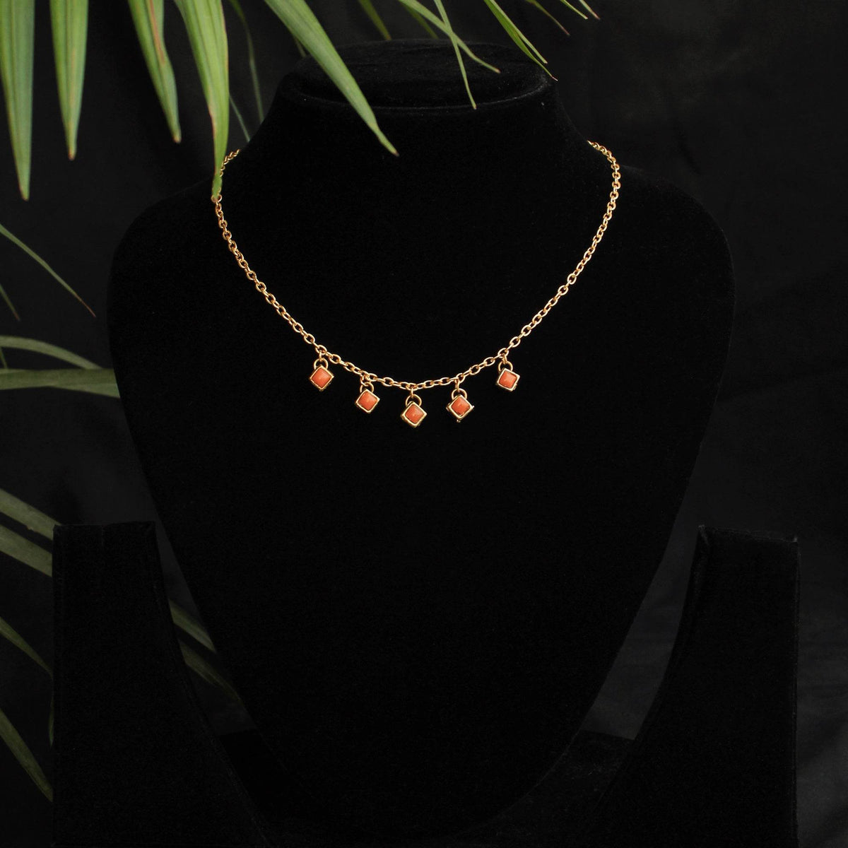 Colored Enameled Kundan Necklace - BeAbhika.com