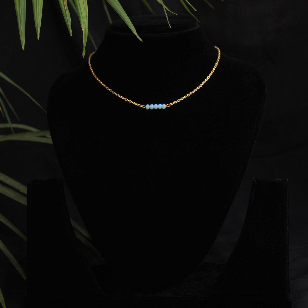 Blue Bar Choker Necklace - BeAbhika.com