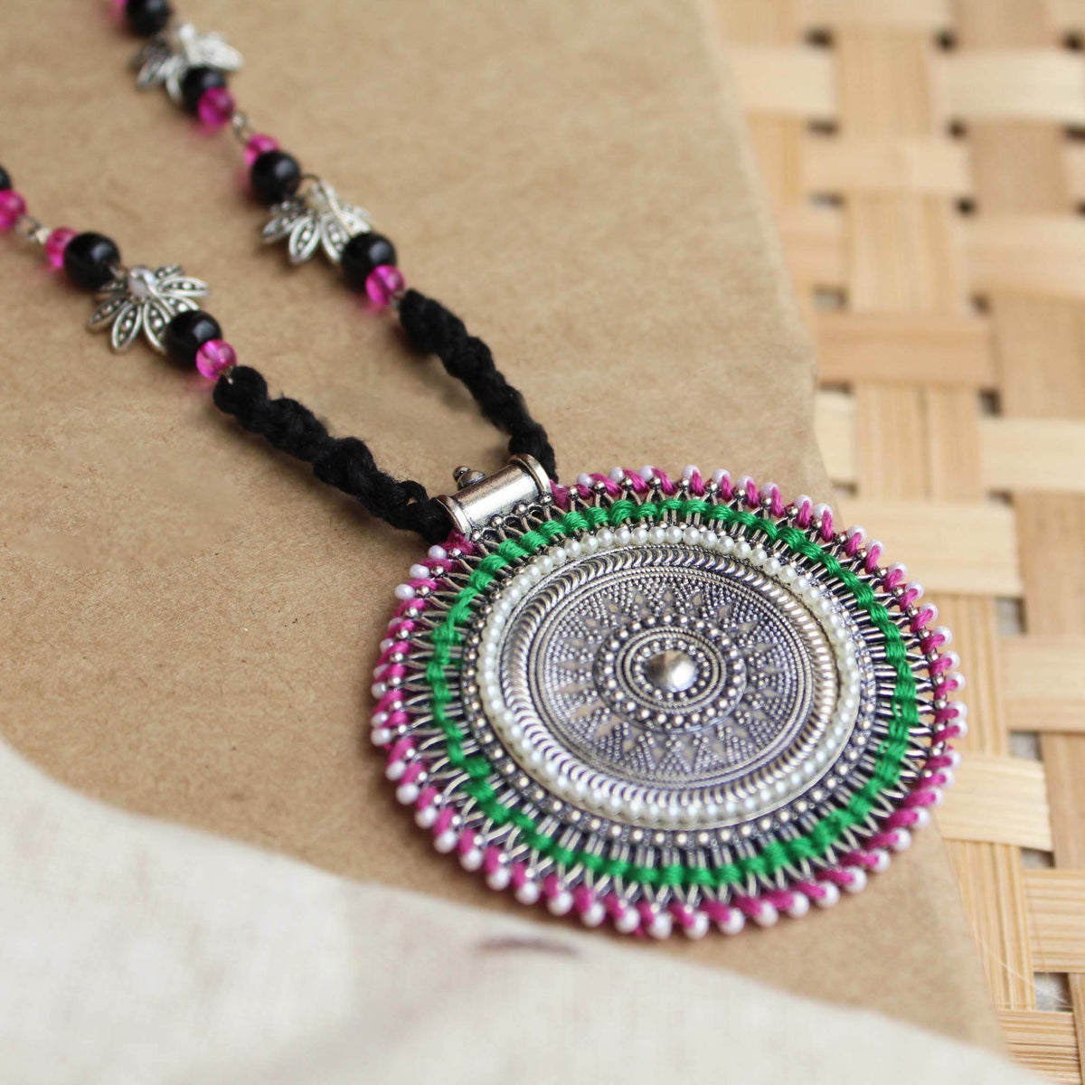 Oxidized necklaces with matching earrings perfect for dandia night designer navratri jewelry colorful necklaces