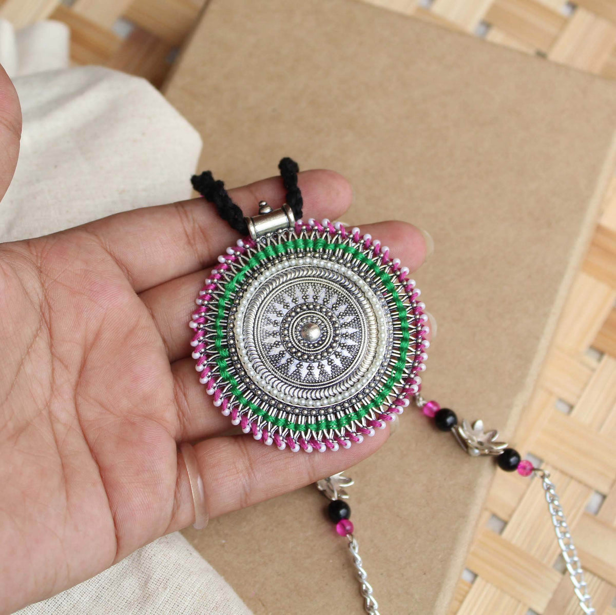 Oxidized necklaces with matching earrings perfect for dandia night designer navratri jewelry colorful necklaces