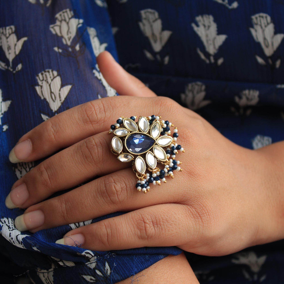 Floral Grace Ring & Earring Set - BeAbhika.com