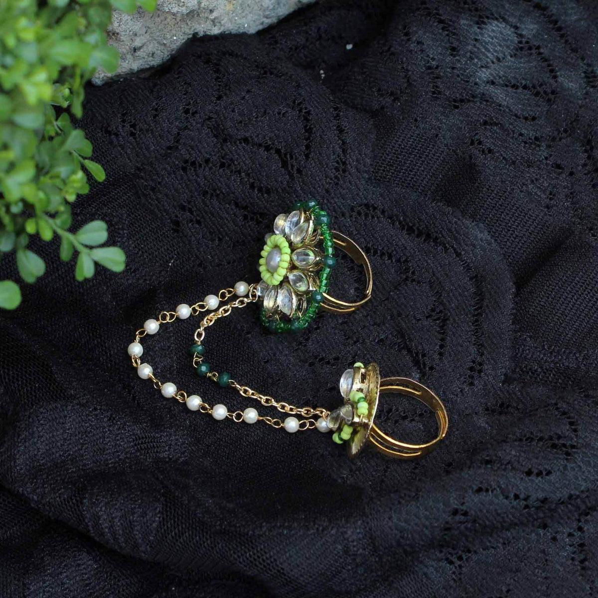 Clover-Inspired Two-Finger Ring - BeAbhika.com