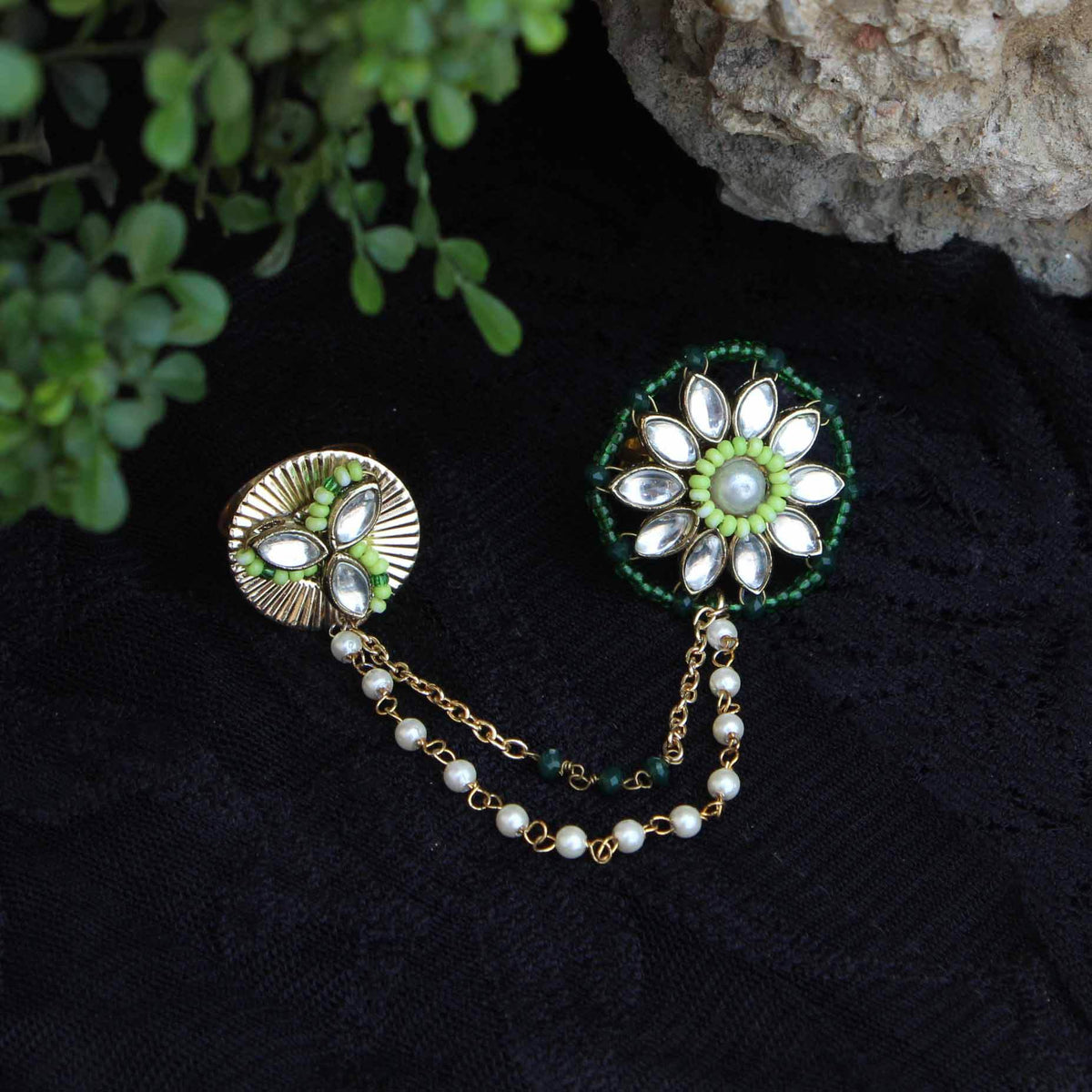 Clover-Inspired Two-Finger Ring - BeAbhika.com
