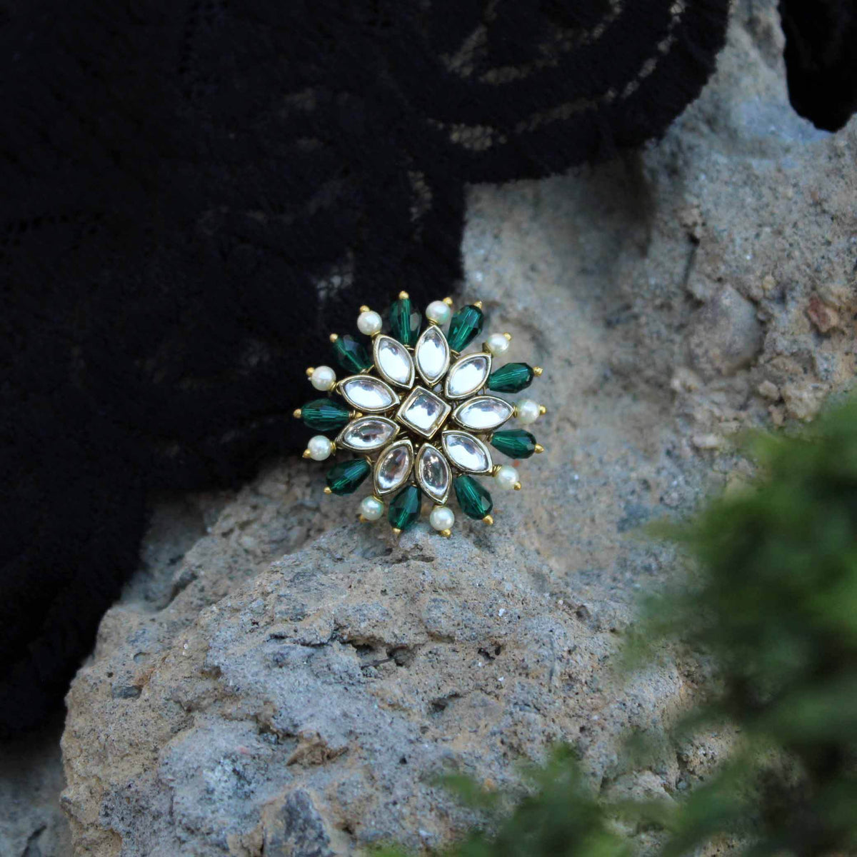 Pearl Twirl Pine Ring - BeAbhika.com