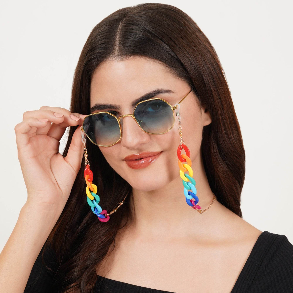 Pink Color Ladies Spectacles Chain Eyeglasses Holder Girls Air pods Holder Apple Air pods Chain Green Color Sun Glasses Women Eye Wear Blue Color Chain Running Airpods Holder Chain