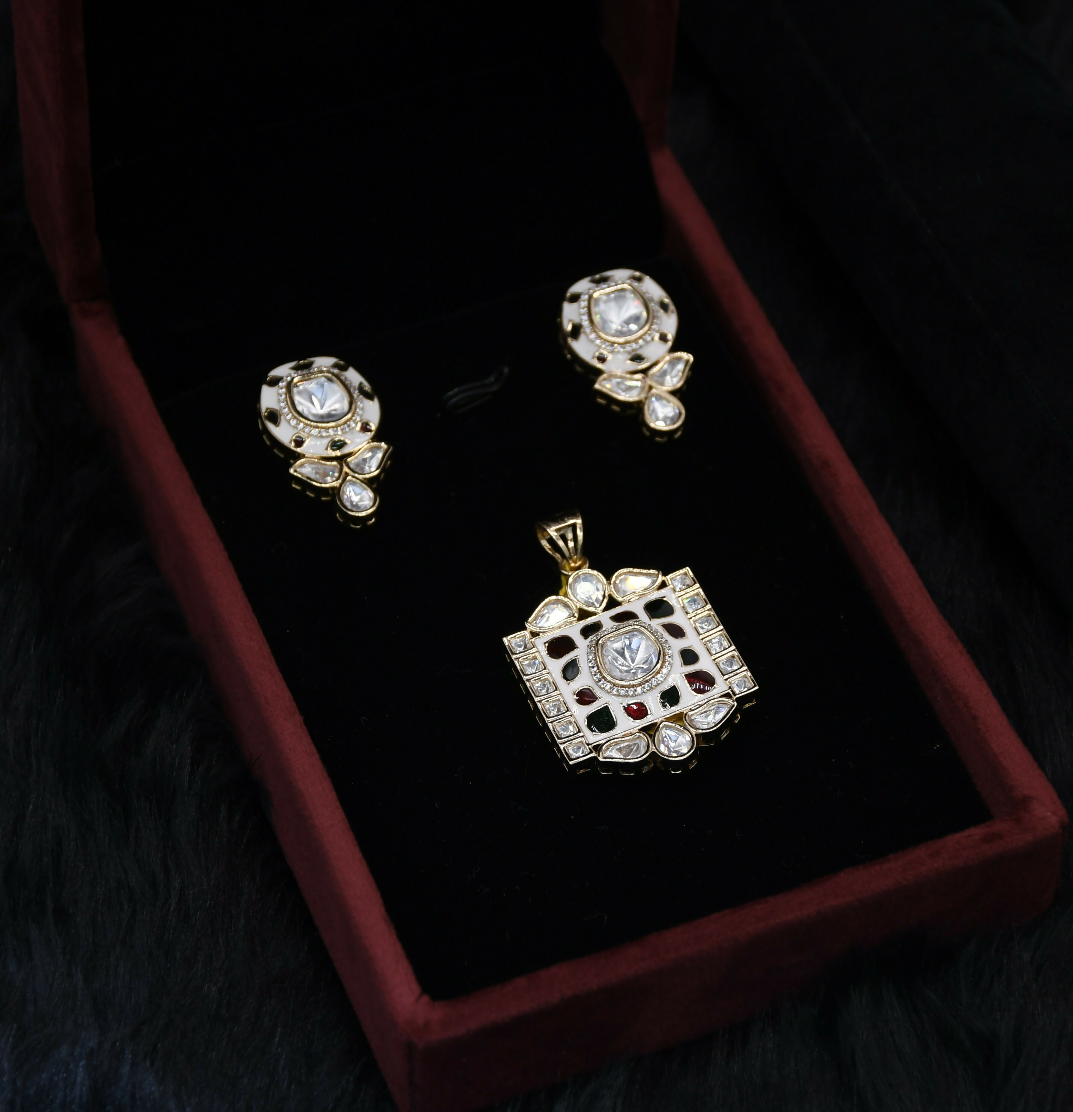 Premium Kundan Imitation Pendant Set