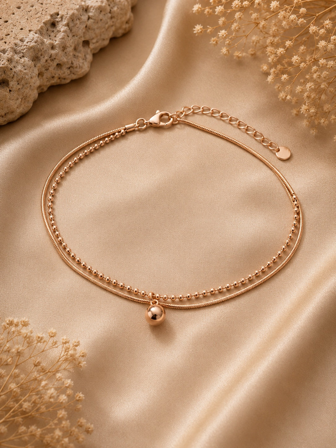 rose-gold-double-layer-anklet-for-women-anti-tarnish-stainless-steel-beaded-anklet