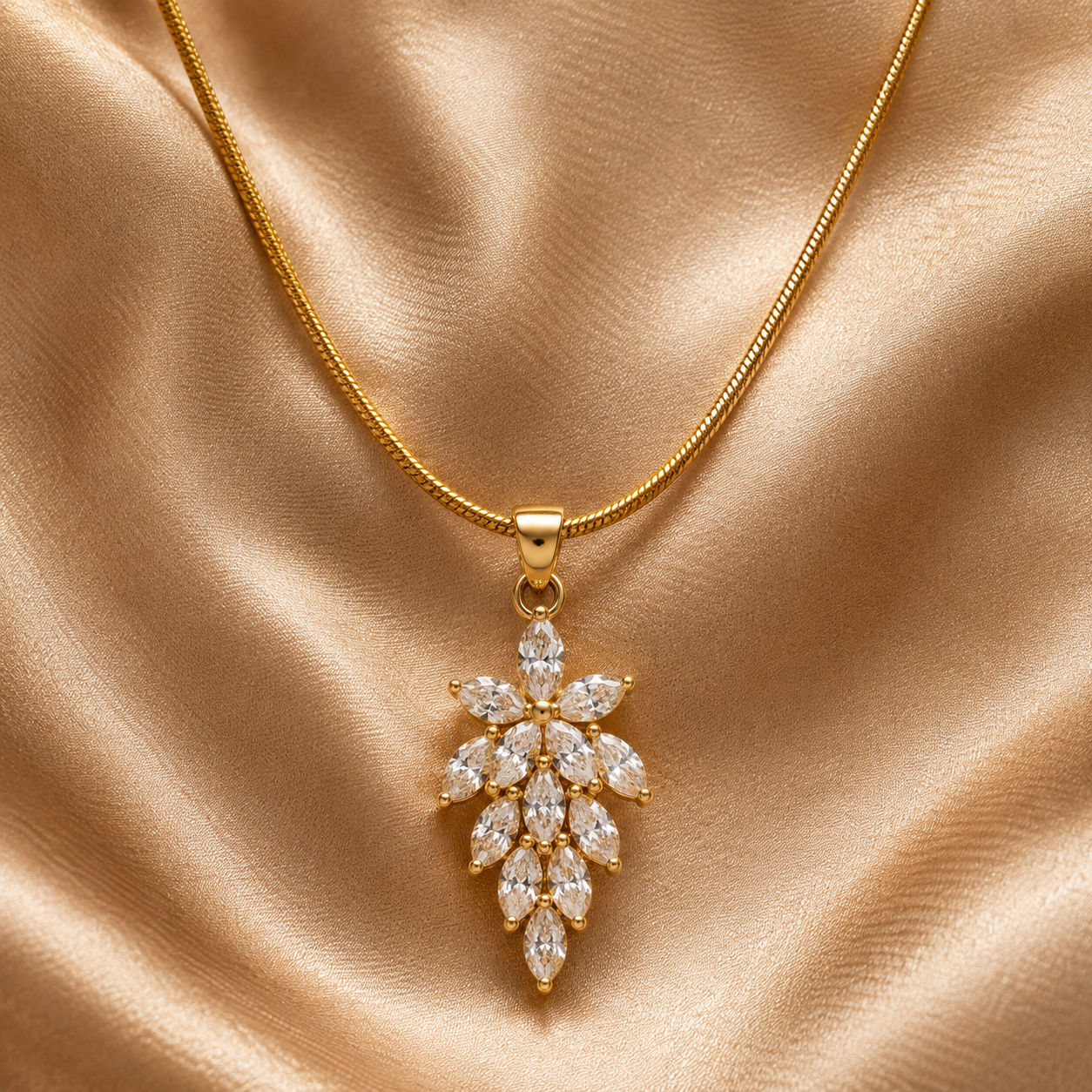 gold-marquise-cz-leaf-pendant-necklace-for-women-anti-tarnish-stainless-steel-chain