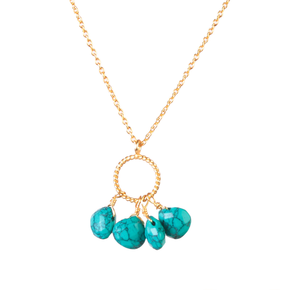 925 Sterling Silver Gold Plated Turquoise Pendant Necklace for Women | Gemstone Jewelry | Boho Fashion Gift
