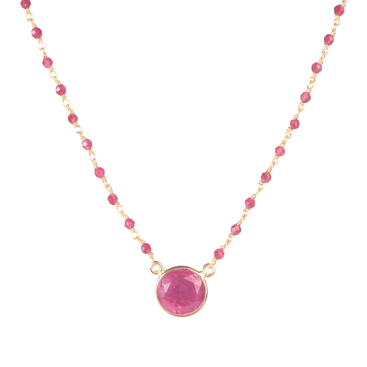925 Sterling Silver Ruby Pendant Necklace with 18" Chain for Women | Gemstone Jewelry | Wedding Gift for Her