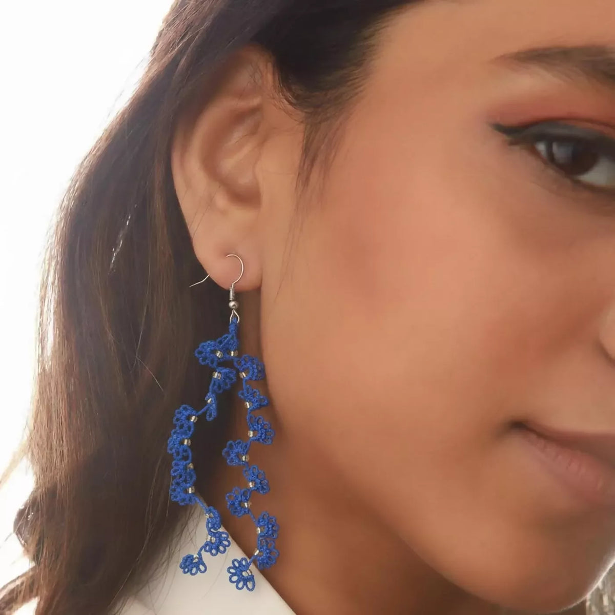 Navy Vine Trail Earrings
