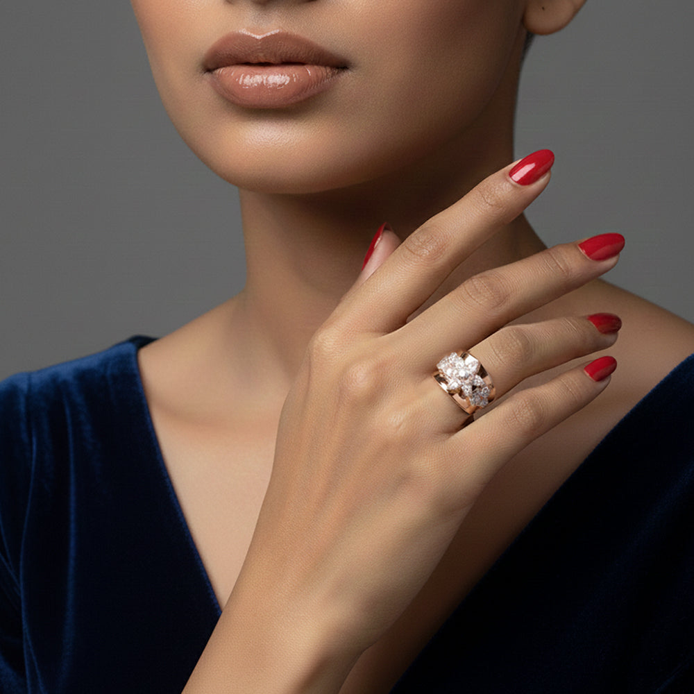 Aurora Bloom Wide Band Ring
