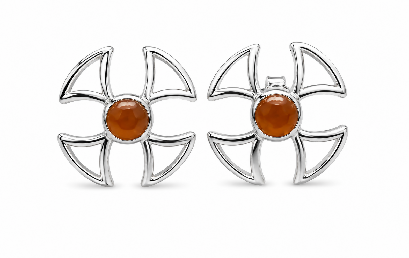 Solaris Bloom Carnelian 925 Sterling Silver Earrings