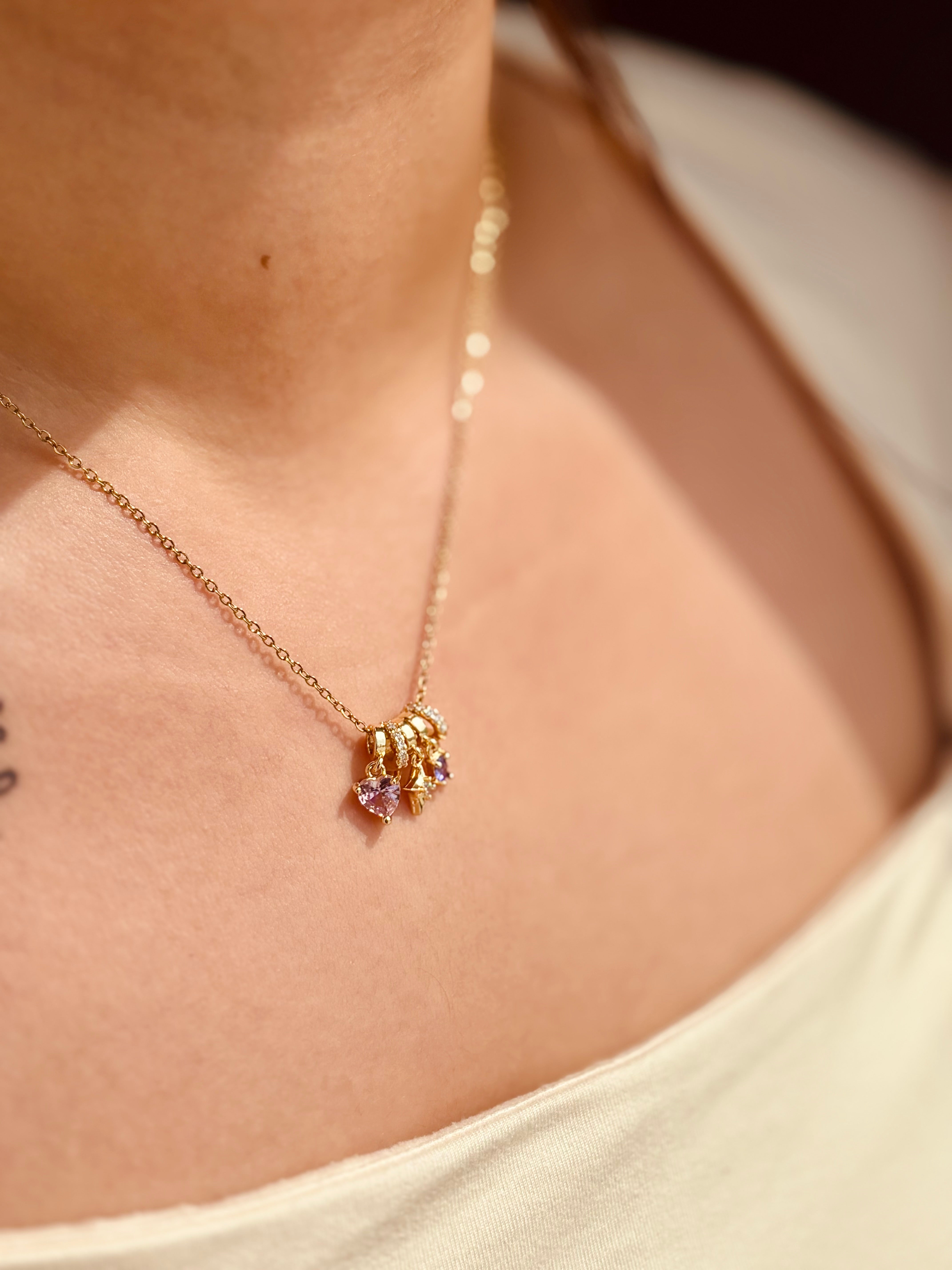 Heart Bloom gold-plated pendant necklace styled flat �? durable, anti-tarnish charm chain for festive and gifting.