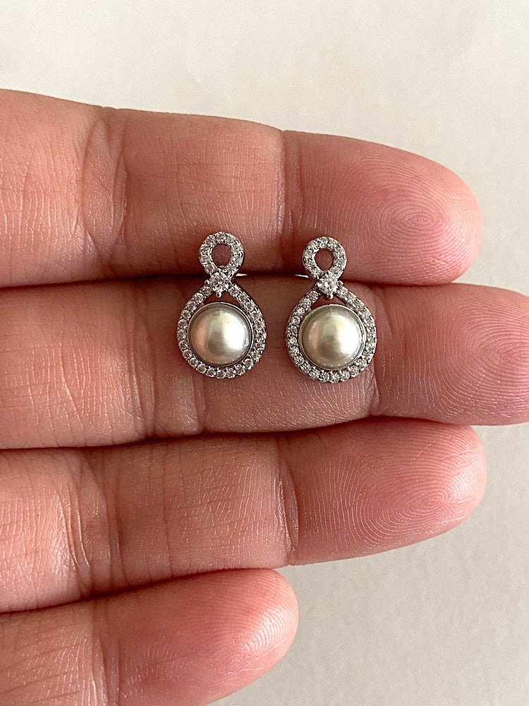 Pearl Sterling Silver Studs Earrings