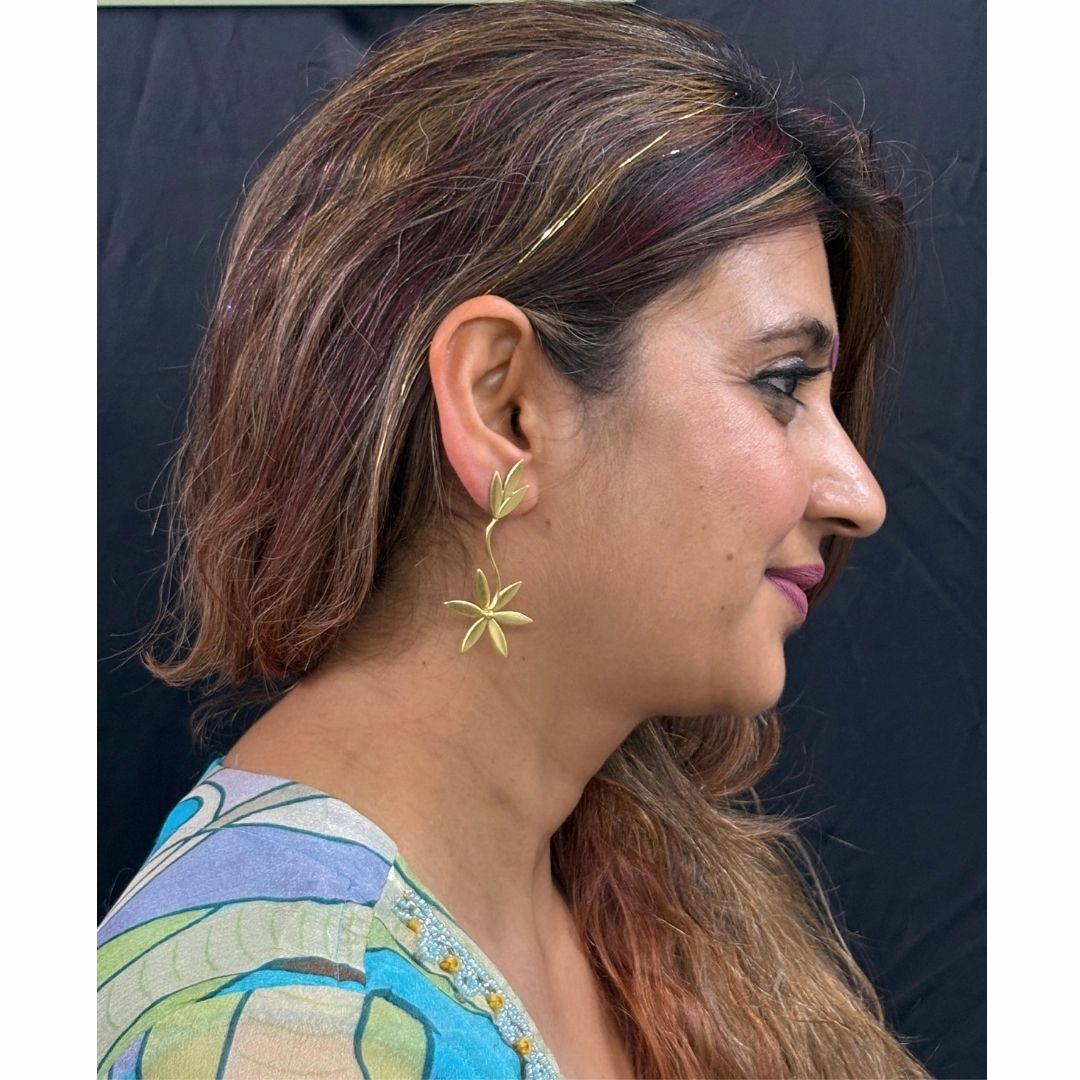 Gold Plated Floral Earrings