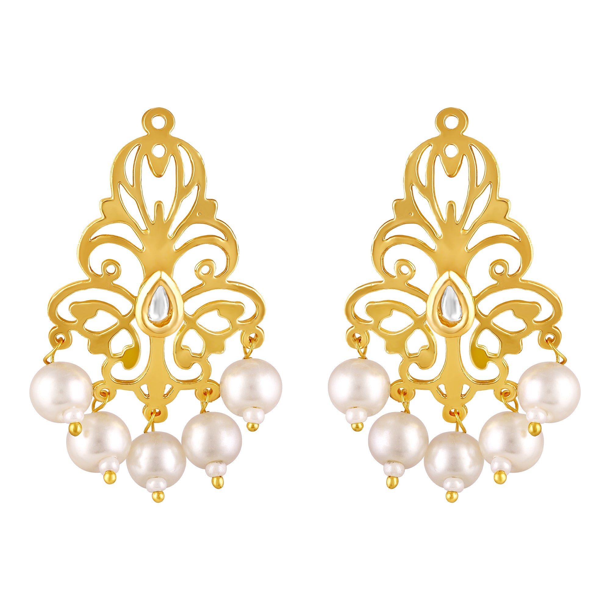 Gold Plated Pearl Drop Earrings
