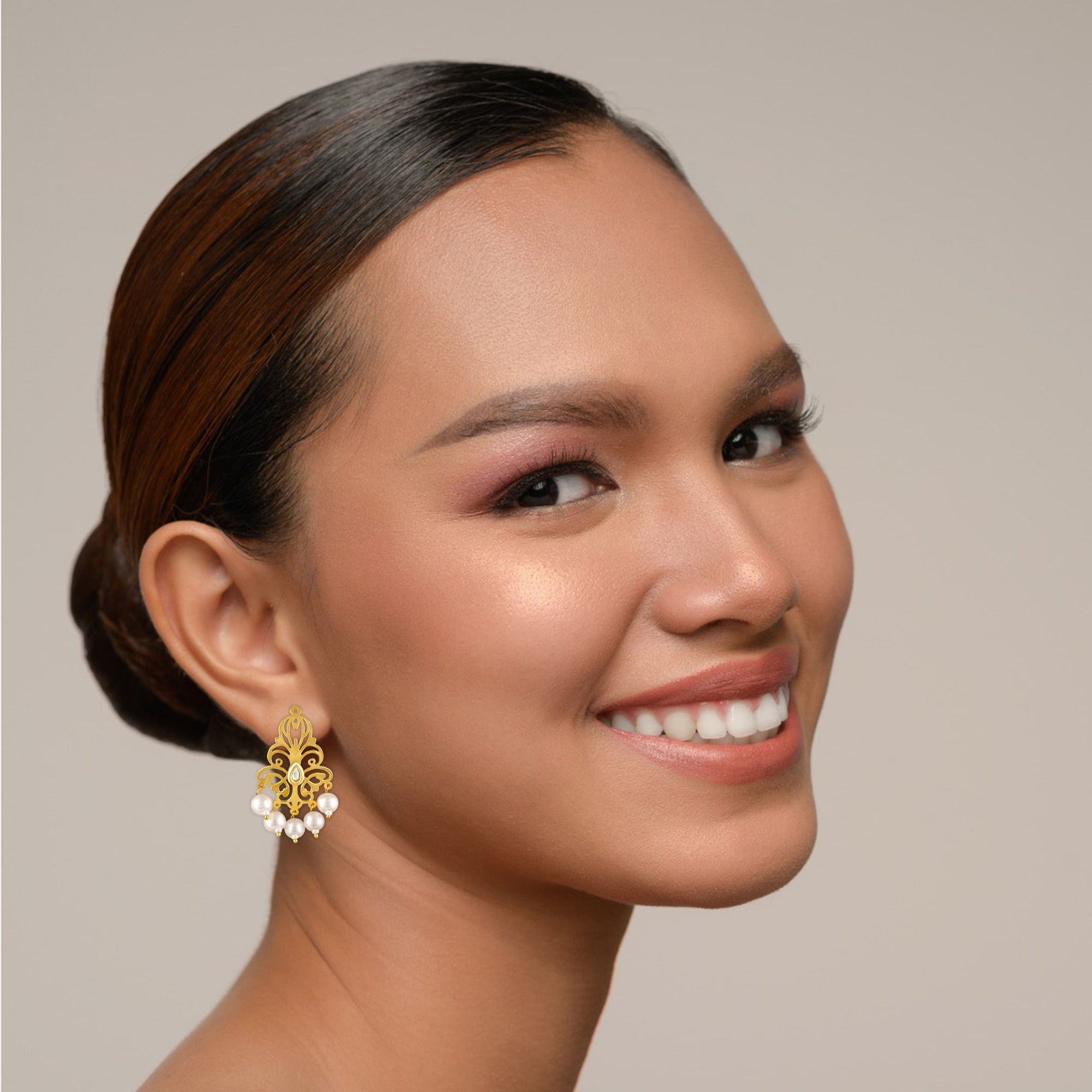 Gold Plated Pearl Drop Earrings