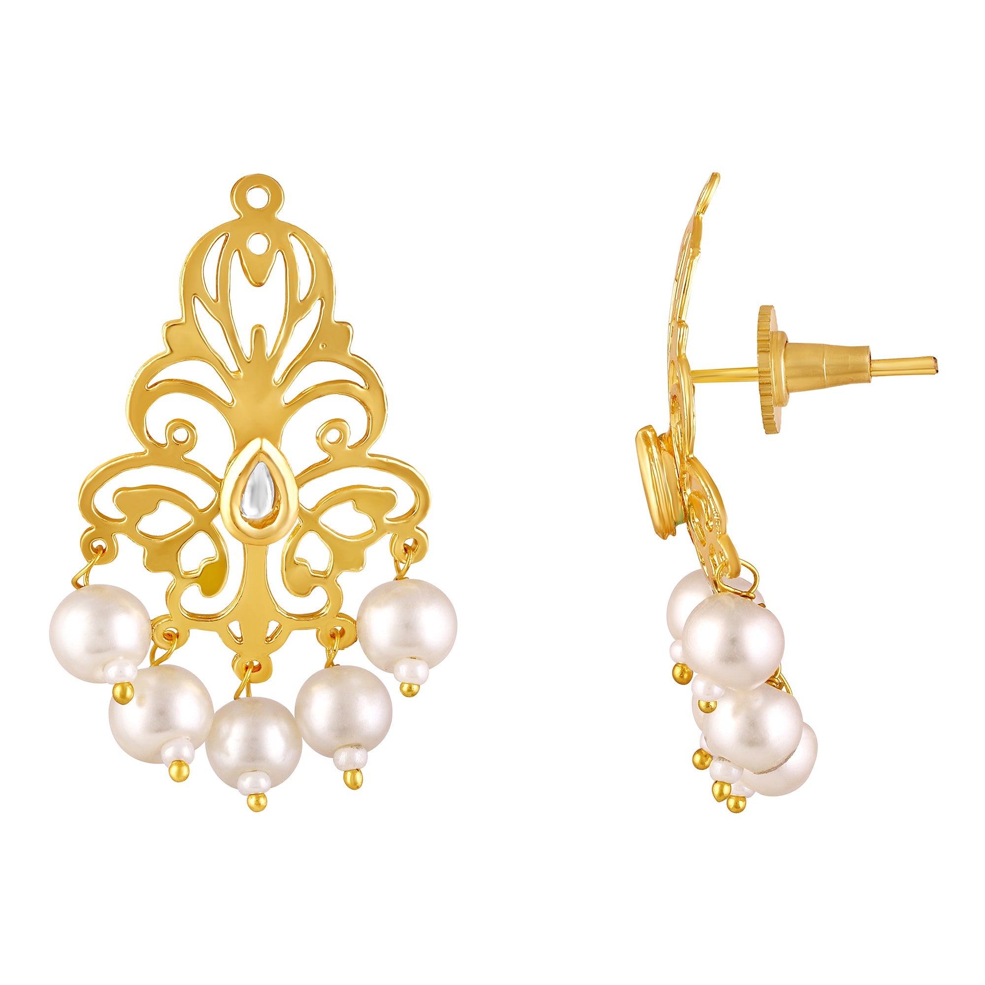 Gold Plated Pearl Drop Earrings