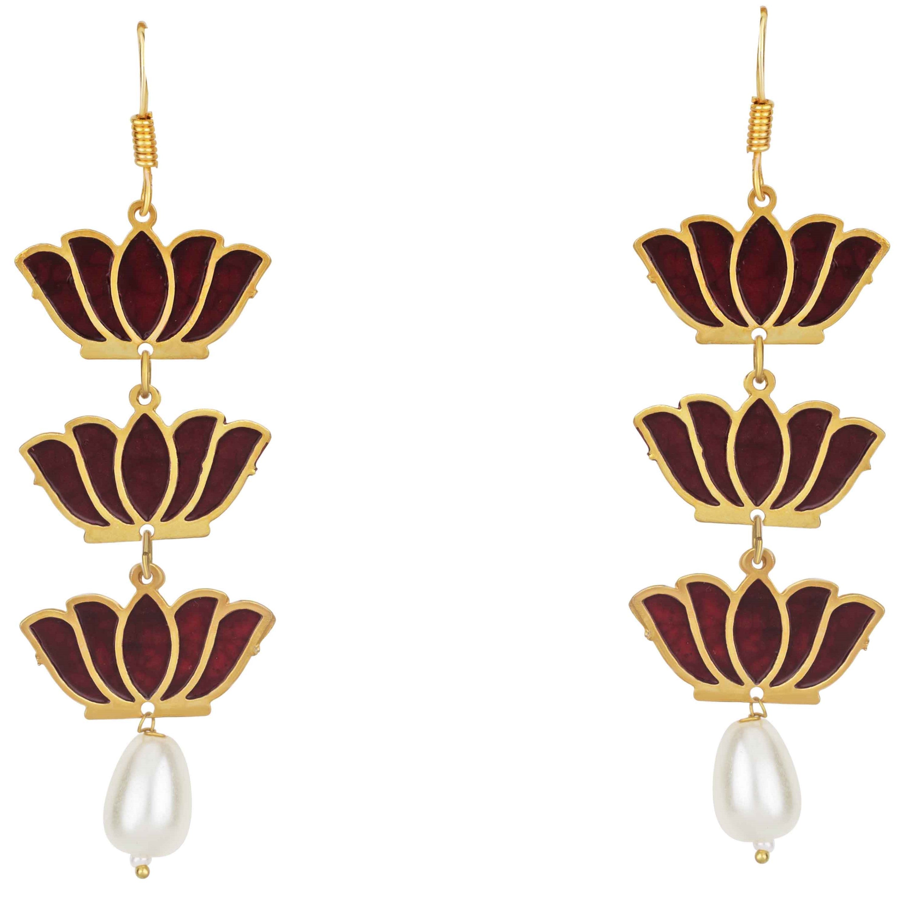 Gold Plated Lotus Earring