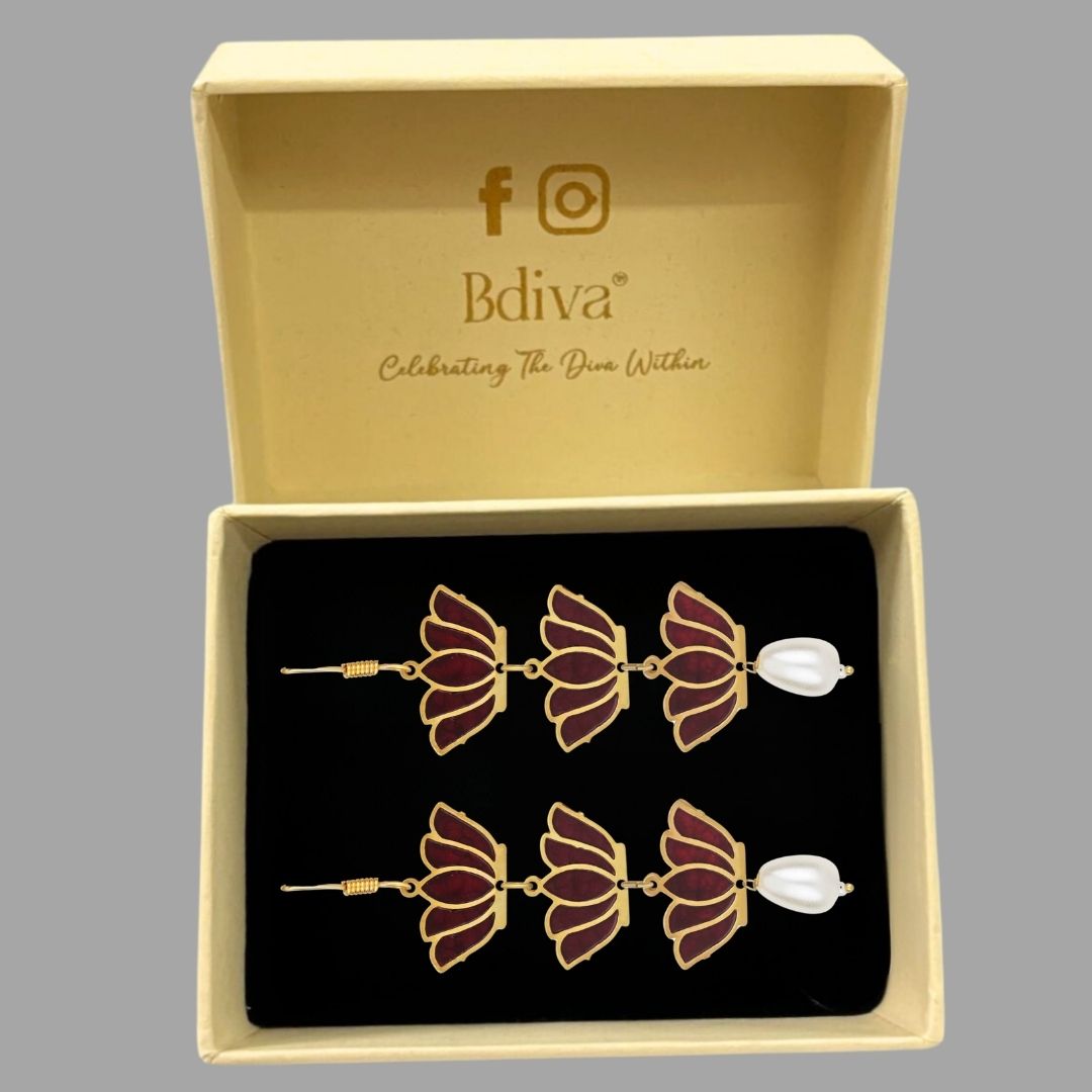 Gold Plated Lotus Earring