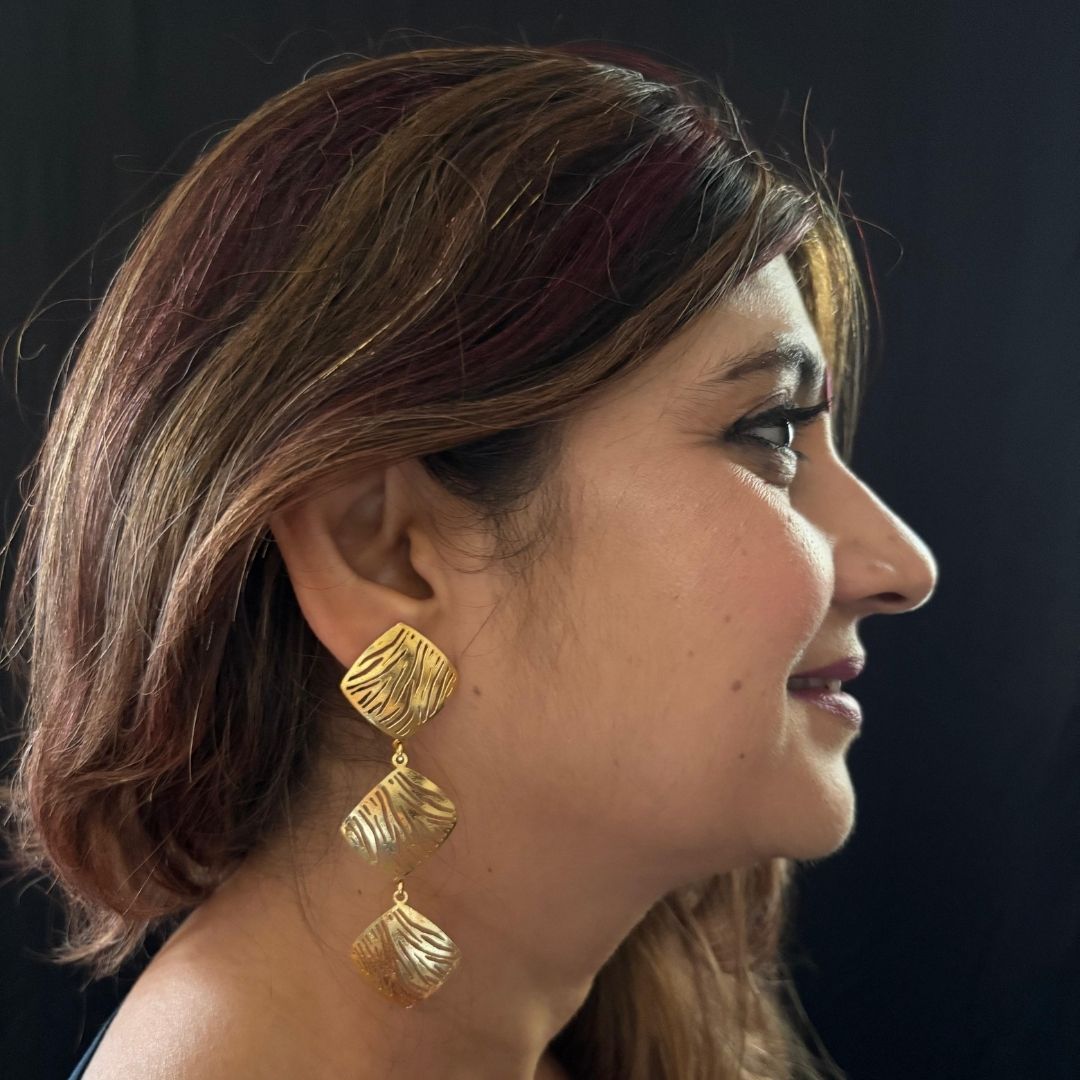 Gold Plated Geometric Earrings