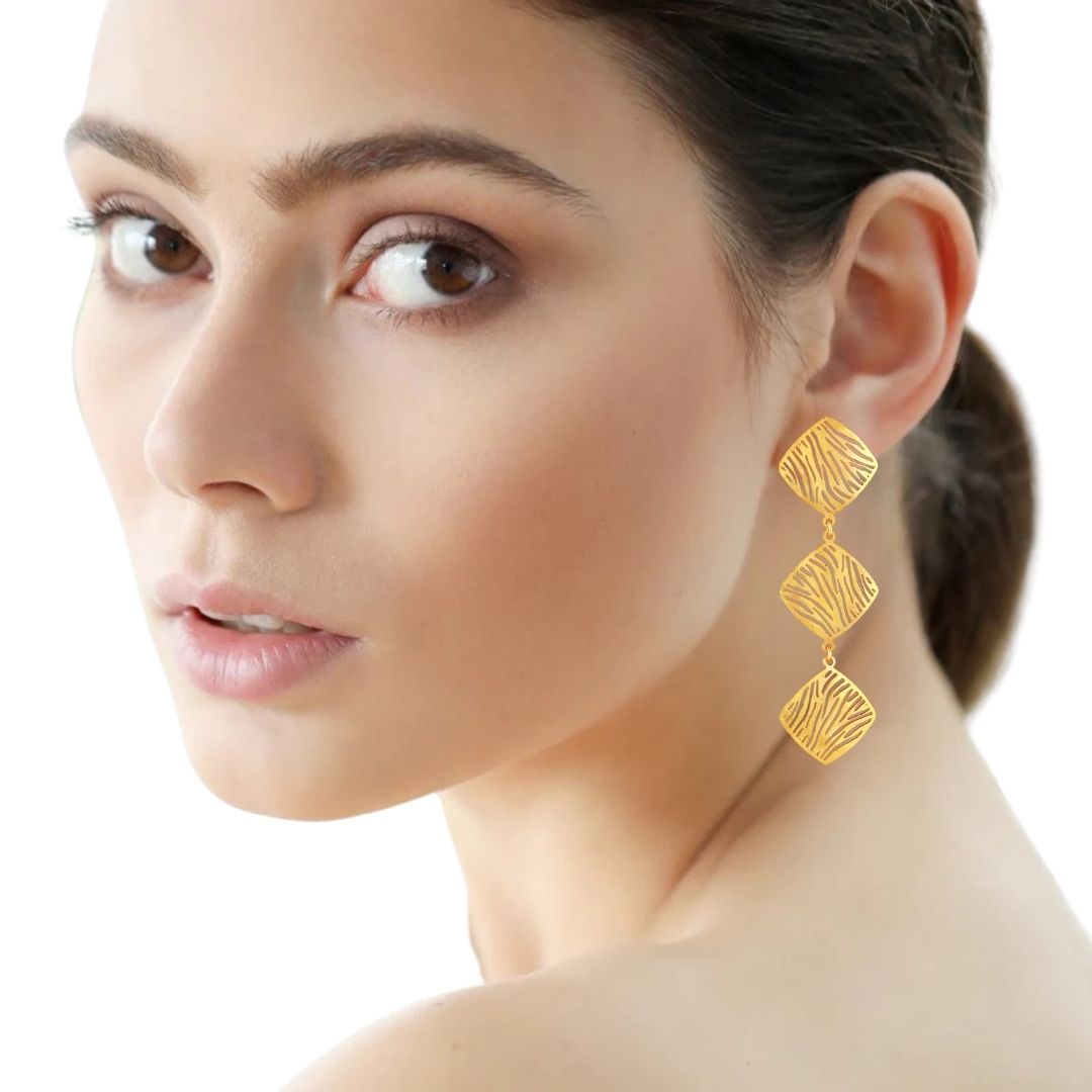 Gold Plated Geometric Earrings
