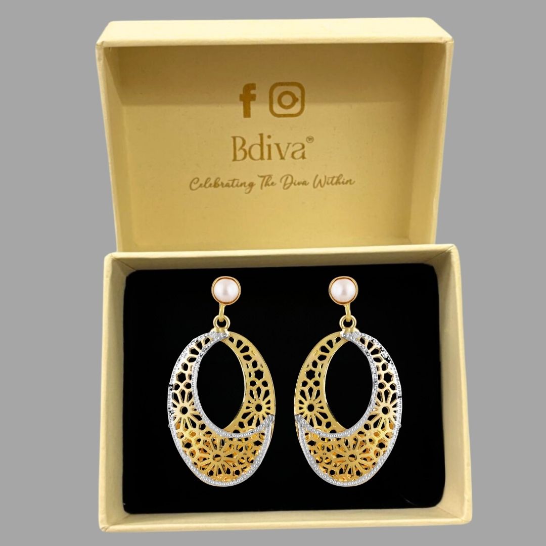 Dual-Tone Filigree Earrings