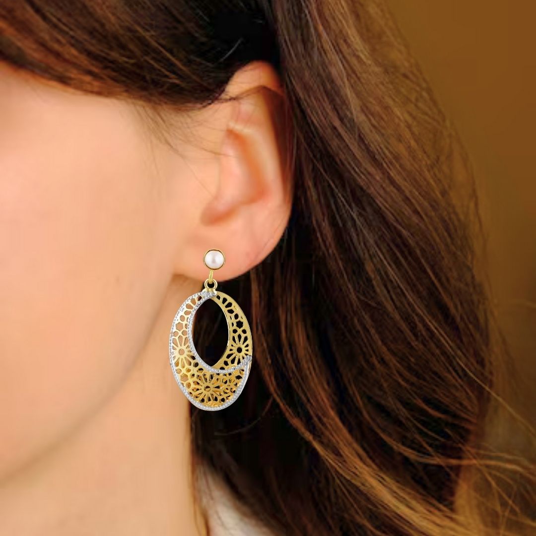 Dual-Tone Filigree Earrings