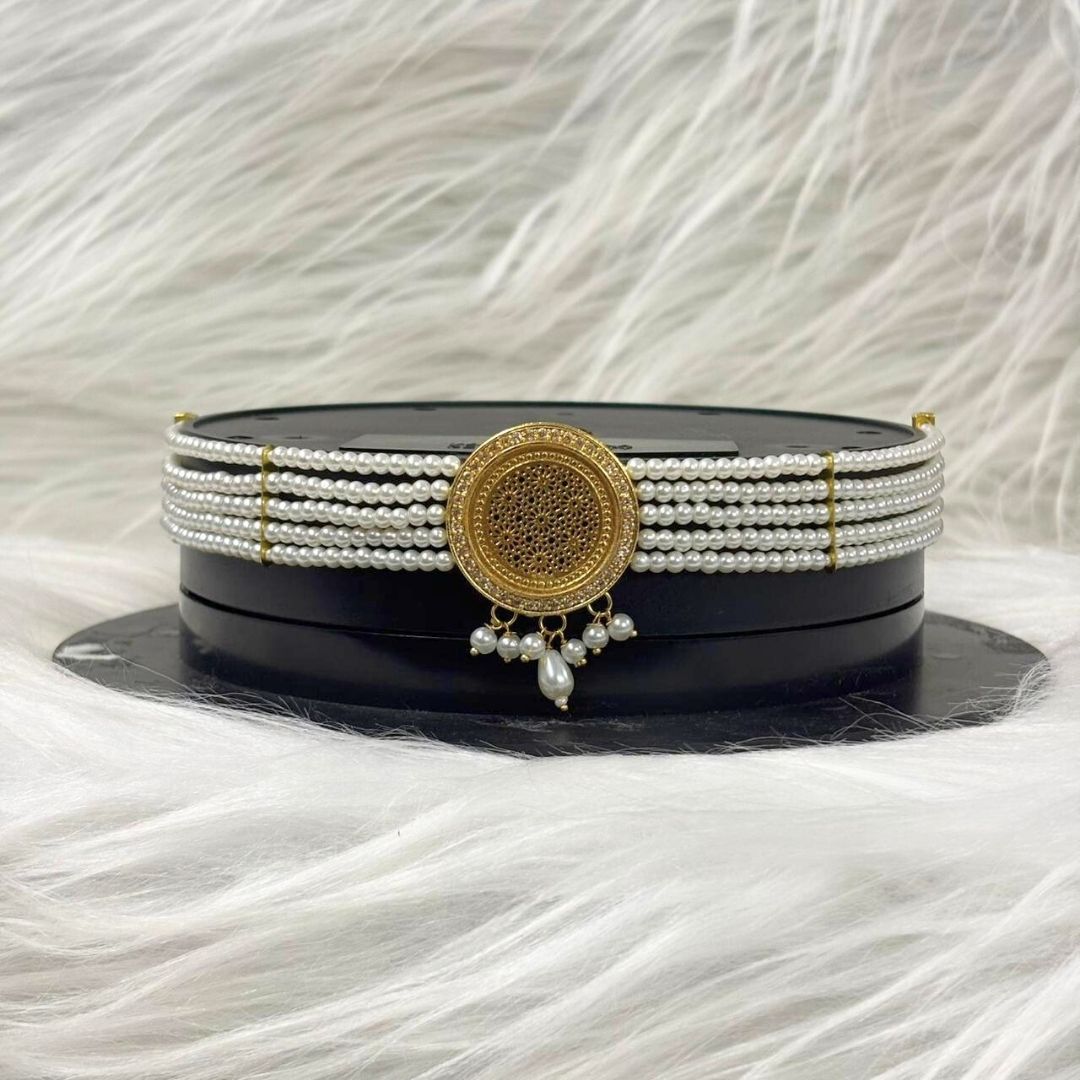Gold Plated Semi Cultured Pearl Choker Set